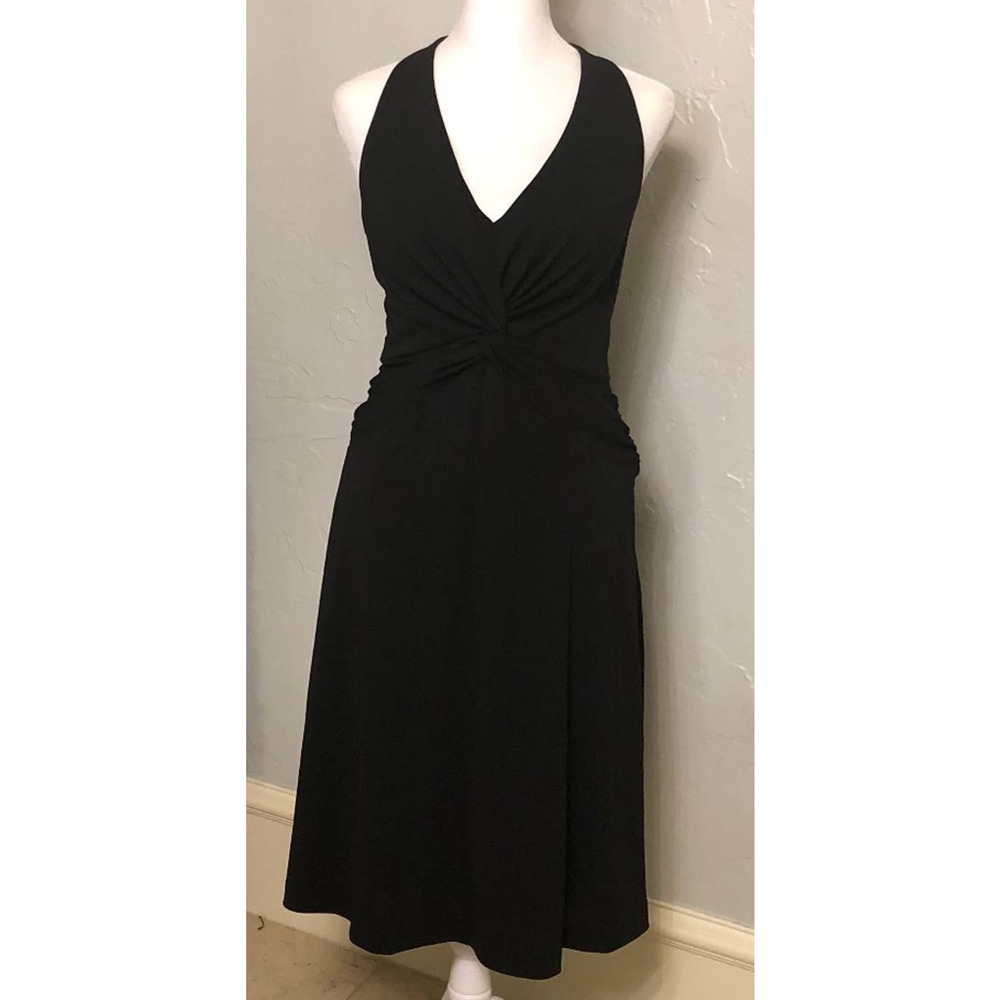 Black Halter Midi Dress